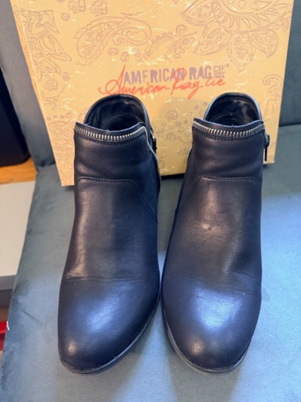Black and Silver American Rag Side Zip-Up Booties Size 8.5M